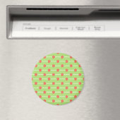 Green Floral Tiles Magnet (In Situ (Geschirrspüler))