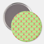 Green Floral Tiles Magnet (Vorderseite/Rückseite)