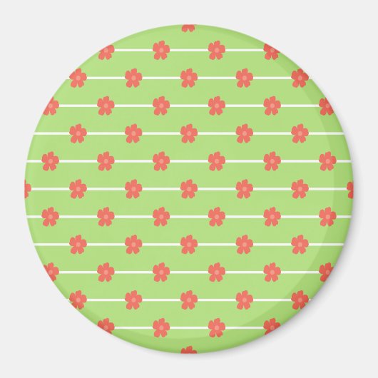 Green Floral Tiles Magnet (Vorne)