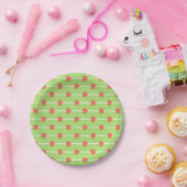 Green Floral Tiles Pappteller (Party)