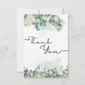 Green Floral Watercolor Danke Karte (Vorderseite)