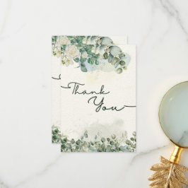 Green Floral Watercolor Danke Karte