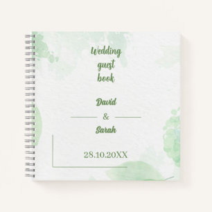 Green Floral Watercolor Personalisiert Hochzeitsga Notizblock