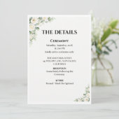 Green Floral Wedding Details Card Einladung (Stehend Vorderseite)
