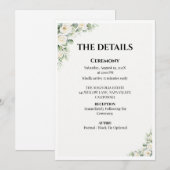 Green Floral Wedding Details Card Einladung (Vorne/Hinten)