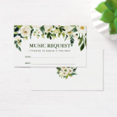Green Floral Wedding Music Song Request Card GT (Schreibtisch)