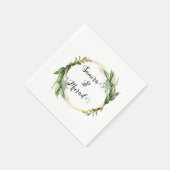 Green Floral Wedding Napkins Serviette (Ecke)