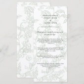 Green Floral Wedding Program Programm (Vorne/Hinten)