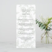 Green Floral Wedding Program Programm (Stehend Vorderseite)