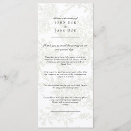Green Floral Wedding Program Programm