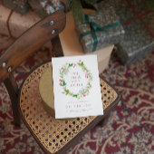 Green Floral Weihnachts-Kranz Einladungskarte Einladung