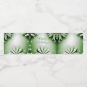 Green Floral Weihnachtsweihnachtswasser-Flaschenet Wasserflaschenetikett (Einzelnes Label)