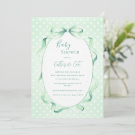 Green Floral Whimsical Baby Shower  Einladung