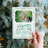 Green Floral Whimsy Magnetic Holiday Foto Card Magnetkarte