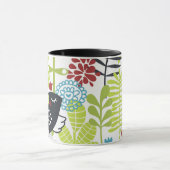 green florest and balck bird Mug Tasse (Zentrum)