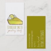 Green Florida Key Limon Pie Slice Pastry Köche Foo Visitenkarte (Vorne/Hinten)