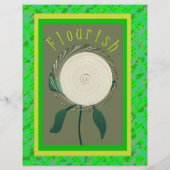 Green Flourish Flower Bulk Scrapbook Paper Pages Flyer (Hinten)