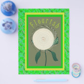 Green Flourish Flower Bulk Scrapbook Paper Pages Flyer (Einzeln)