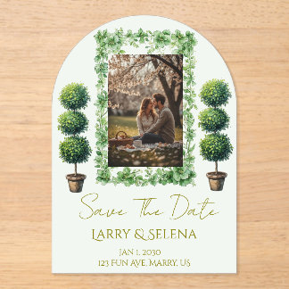 Green Flower Wedding Invitation Acryleinladungen