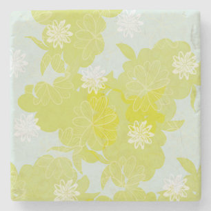 Green Flowers Steinuntersetzer