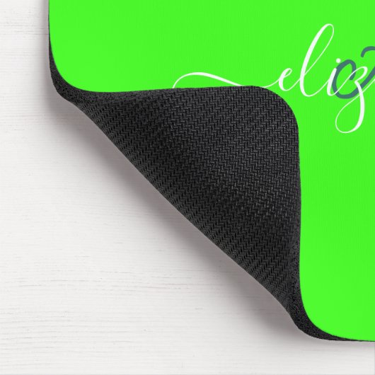 Green Fluorescent Neon Monogram Mousepad (Ecke)