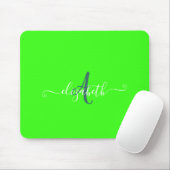 Green Fluorescent Neon Monogram Mousepad (Mit Mouse)