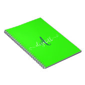 Green Fluorescent Neon Monogram Notizblock (Rechte Seite)