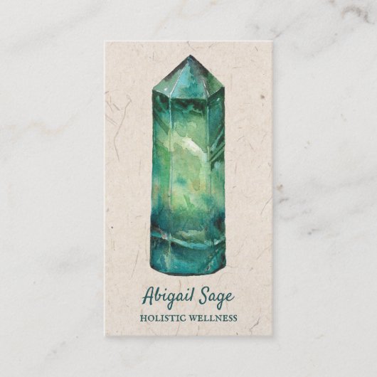 Green Fluorite Kristallspiritueller Yoga Visitenkarte (Vorderseite)