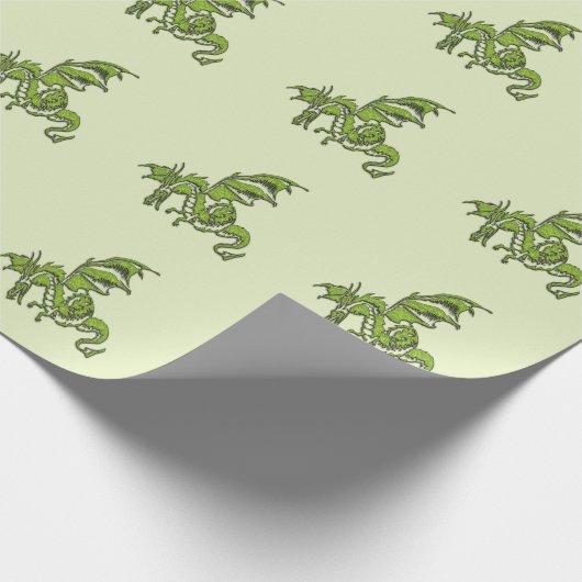Green Flying Dragon Geschenkpapier (Ecke)