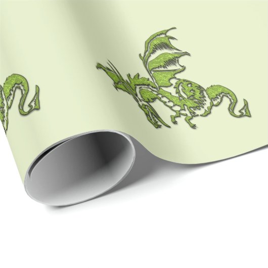 Green Flying Dragon Geschenkpapier (Rolleneckpunkt)