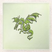 Green Flying Dragon Glasuntersetzer (Vorderseite)