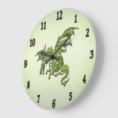 Green Flying Dragon Große Wanduhr (Winkel)