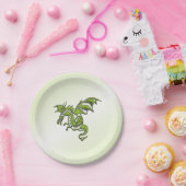 Green Flying Dragon Pappteller (Party)