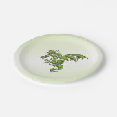 Green Flying Dragon Pappteller (Schrägansicht)