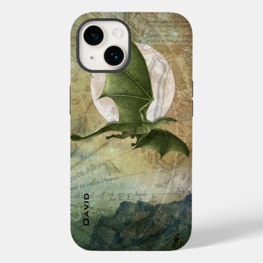 Green Flying Dragon Personalisiert Case-Mate iPhone Hülle (Rückseite)