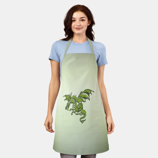 Green Flying Dragon Schürze (Getragen)