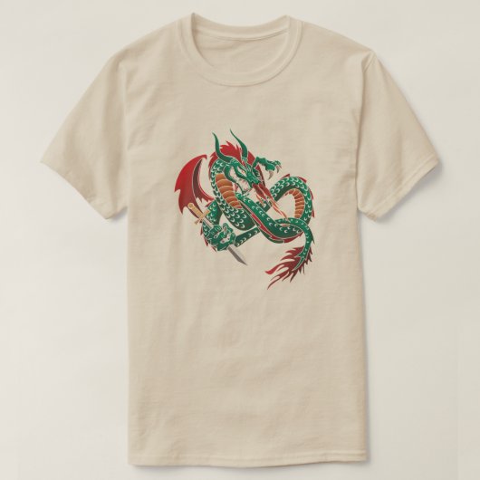 Green Flying Dragon T-Shirt (Design vorne)