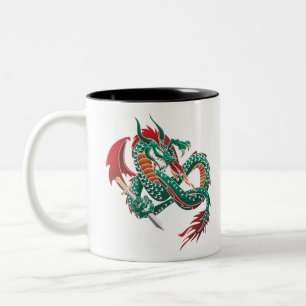Green Flying Dragon Zweifarbige Tasse