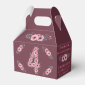 Green Foliage Big 4th Birthday Girl Pink Blume Geschenkschachtel (Rückseite)