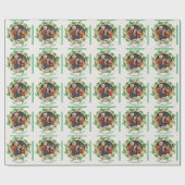 Green Foliage Blätter Familie Foto Frohe Weihnacht Geschenkpapier (Flach)