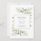 Green Foliage Bridesmaid Wedding Info Card Einladung (Vorderseite)