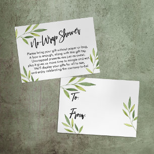 Green Foliage Display Baby Shower Gift Card Begleitkarte