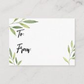 Green Foliage Display Brautparty Geschenkkarte Begleitkarte (Rückseite)
