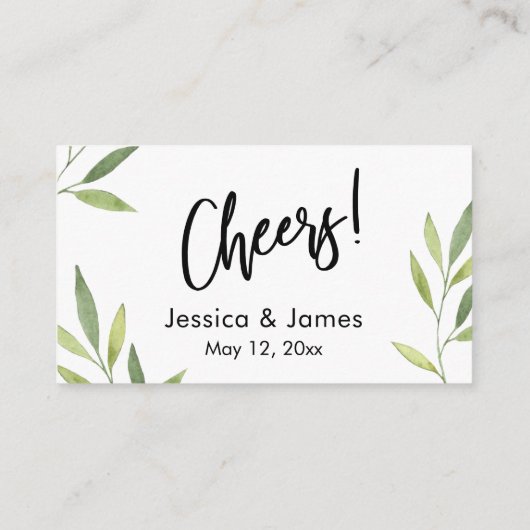 Green Foliage Drink Ticket Eintrittskarten Begleitkarte (Rückseite)