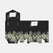 Green Foliage Elegante Black Gastgeschenk Hochzeit Geschenkschachtel (Ungefaltet)