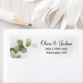 Green Foliage Eucalyptus Return Address Label (Insitu)