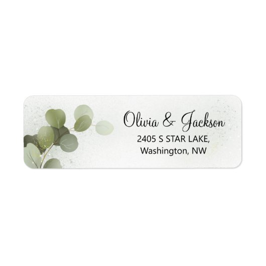 Green Foliage Eucalyptus Return Address Label (Vorne)