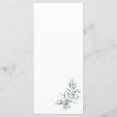 Green Foliage floral  Menu Menükarte (Rückseite)