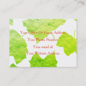 Green Foliage Foil Wedding Event Planner 2020 Visitenkarte (Rückseite)