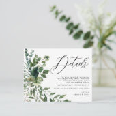 Green Foliage Garden Boho Wedding Details Card Begleitkarte (Stehend Vorderseite)